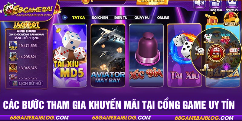 Các bước tham gia khuyến mãi tại cổng game uy tín