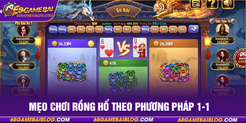 Mẹo chơi rồng hổ theo phương pháp 1-1 