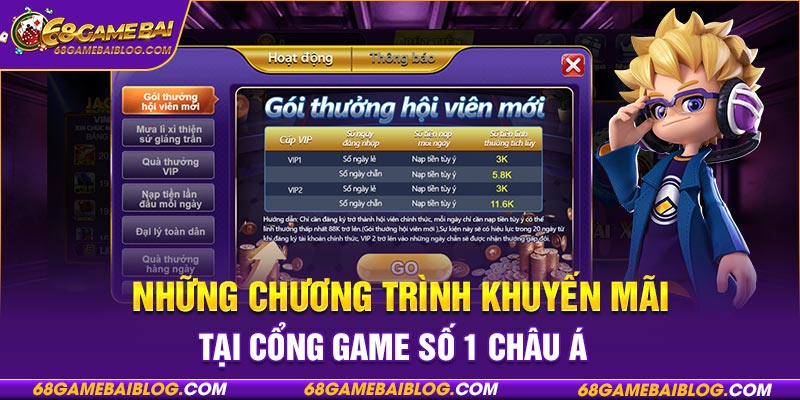 Những chương trình khuyến mãi tại cổng game số 1 châu Á